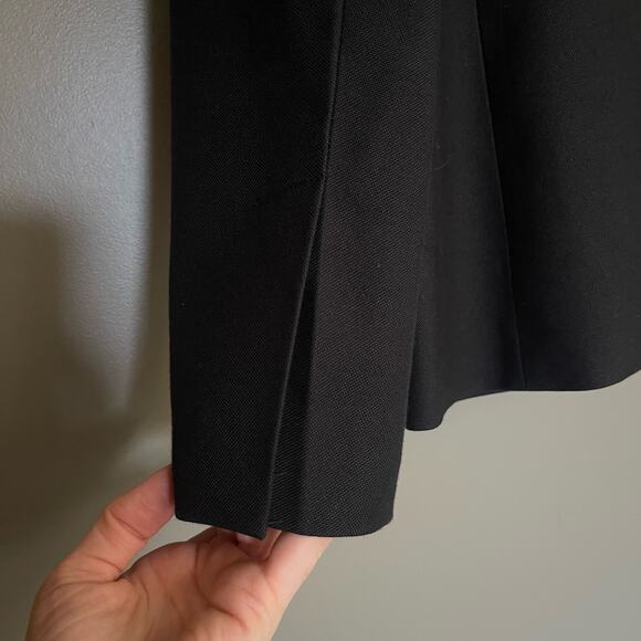 Helmut Lang Shiny Lapel One Button Canvas Tux Blazer Black Size 8 Classic Chic - Picture 13 of 16